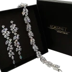 Svatební souprava CHLOE silver + FLORAL silver