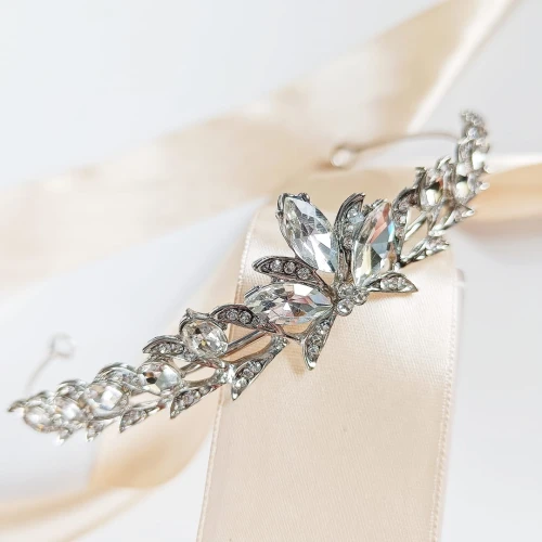 Elegancka tiara diadem korona ślubna studniówka