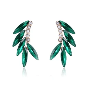 Náušnice zeleno-zlaté malé na maturitní ples