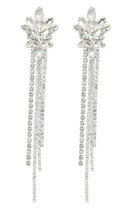 Náušnice Stříbrné dlouhé úchvatné náušnice s cirkoniovými nitěmi