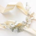 Stříbrná květinová větvička - moderní boho