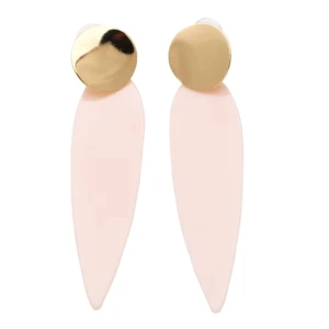 Růžové náušnice akrylové lehké dlouhé 