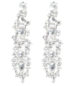 Křišťálové náušnice zlaté dlouhé rampouchy