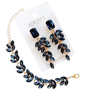 Sada šperků - modré náušnice a náramek