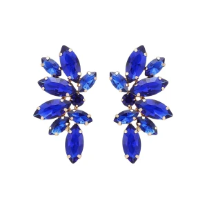 Modré náušnice křídly se zirkony
