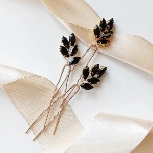 Sada ozdobných černých vlásenek