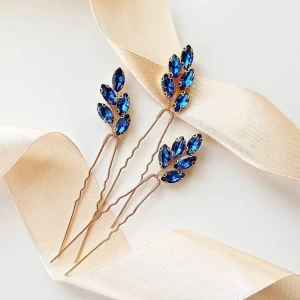 Sada ozdobných modrých vlásenek