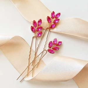 Sada ozdobných růžových vlásenek