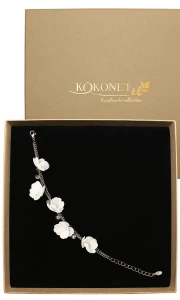 Svatební náramek PEONY silver