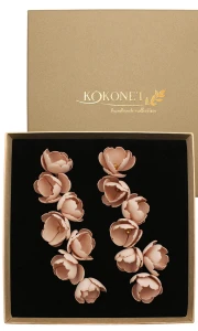 Dlouhé květinové náušnice LIDIA cappuccino