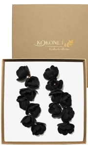 Dlouhé květinové náušnice LIDIA onyx