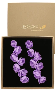 Dlouhé květinové náušnice LIDIA lavender