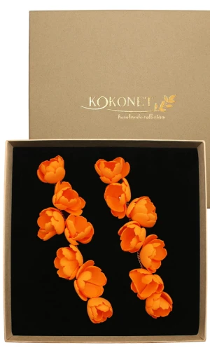 Długie kolczyki kwiatowe LIDIA orange