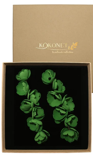 Długie kolczyki kwiatowe LIDIA smaragd