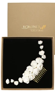 Květinový svatební hřeben LIDIA gold