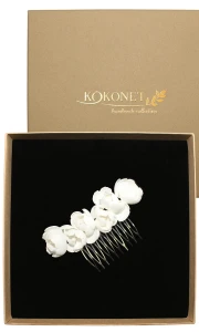 Květinový hřeben PEONY silver