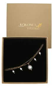 Svatební náramek s perlami ALLULA gold