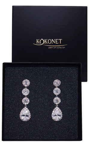 wiszące srebrne kolczyki ślubne FELICE silver