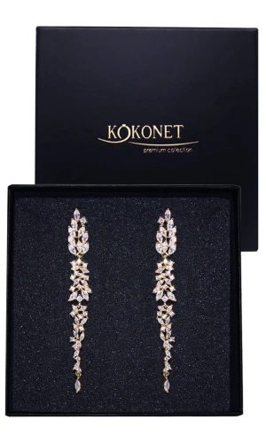 Subtelne długie złote kolczyki ślubne SPOSA gold