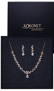 Náušnice a náhrdelníku - svatební souprava FLORIS II gold