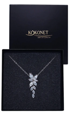 Naszyjnik ślubny srebrny FLORES silver