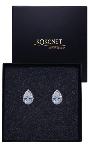 Kolczyki ślubne srebrne DROP silver clip