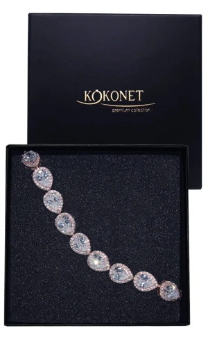 Bransoletka ślubna różowe złoto DROP II rose