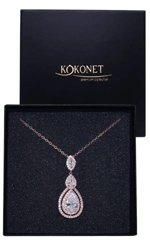 Naszyjnik ślubny różowe złoto OLEA rose