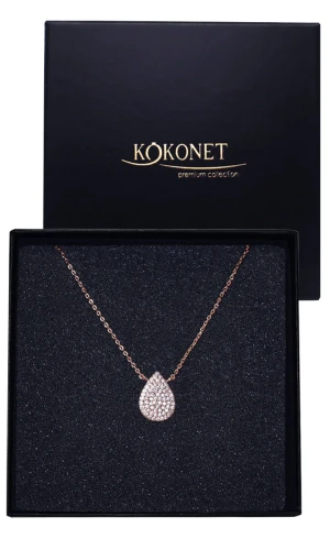 Naszyjnik ślubny różowe złoto DITA rose