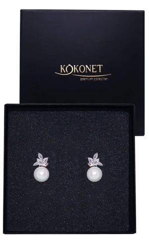 Kolczyki ślubne srebrne z perłami  DAISY silver