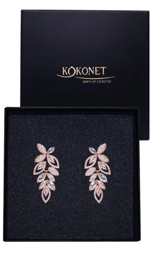 Kolczyki ślubne różowe złoto DALMA rose