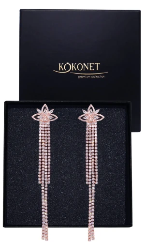 Kolczyki ślubne w różowym złocie MADINA rose