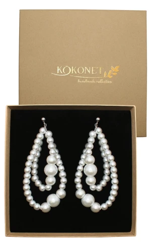 Perłowe srebrne kolczyki ANDROMEDA silver