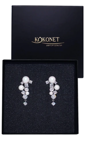 Kolczyki srebrne ślubne GALACIA silver