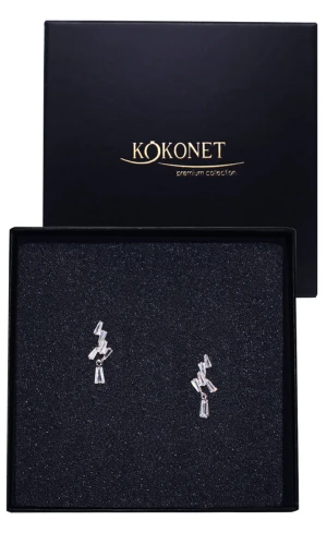 DROBNE małe krótkie KOLCZYKI z kryształkami urocze skromne błyszczące ślub