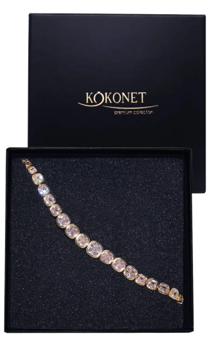 ZŁOTA efektowna bransoletka ślub przyjęcie PREZENT wysoka jakość pudełko