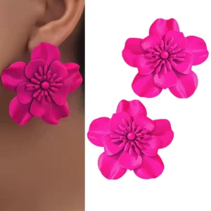 Fuchsiové efektní náušnice na svatbu k letním šatům