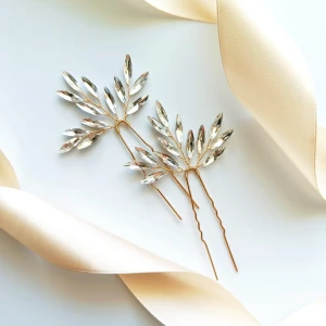 Pozlacená sada efektních svatebních vlásenek do vlasů