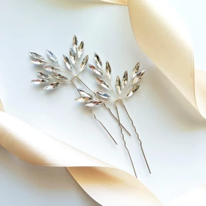 Stříbrná sada efektních svatebních vlásenek do vlasů