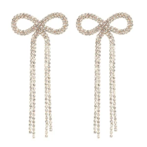 Zlaté náušnice mašle se zirkony