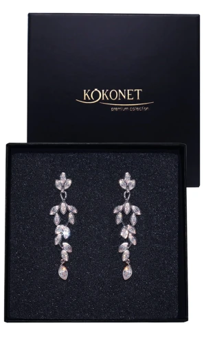 Srebrne kolczyki z listkami glam boho dla PANNY młodej na prezent ślub