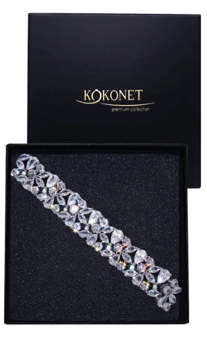 EFEKTOWNA szeroka bransoletka ślubna z cyrkoniami BŁYSZCZĄCE diamenty