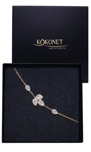 Bransoletka regulowana złota unikat z łezkami ELEGANCKA delikatna lekka