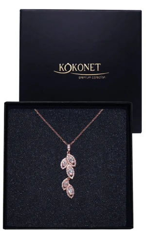 RÓŻOWE złoto naszyjnik dla Panny Młodej elegancka biżuteria trwała jakość