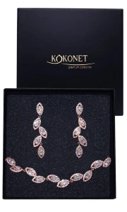 Náušnice a náramek – svatební set LUCE rose