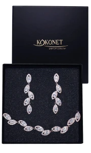 Náušnice a náramek – svatební set stříbrný LUCE silver