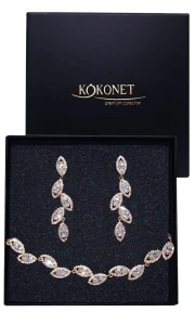 Náušnice a náramek – svatební set zlatý LUCE gold