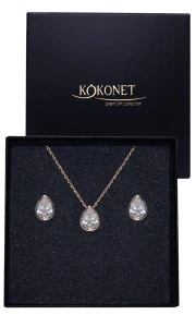 Náušnice a náramek – svatební set zlatý SOFIA gold