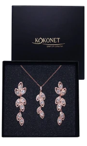 Náušnice a náhrdelník – svatební set CHIARA rose