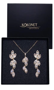 Náušnice a náramek – svatební set zlatý CHIARA gold